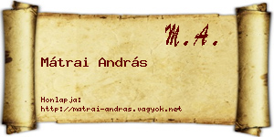 Mátrai András névjegykártya